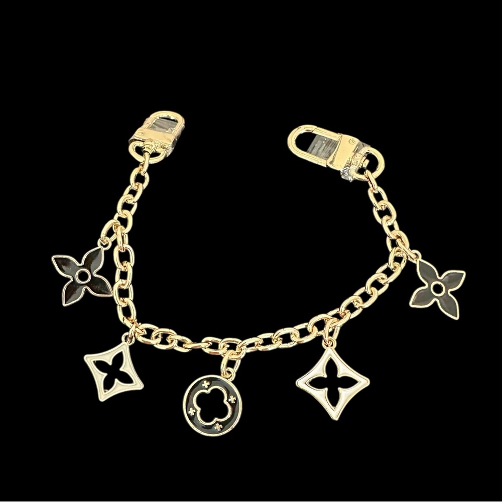 Fashion Gold and Black Bag Charm Chain